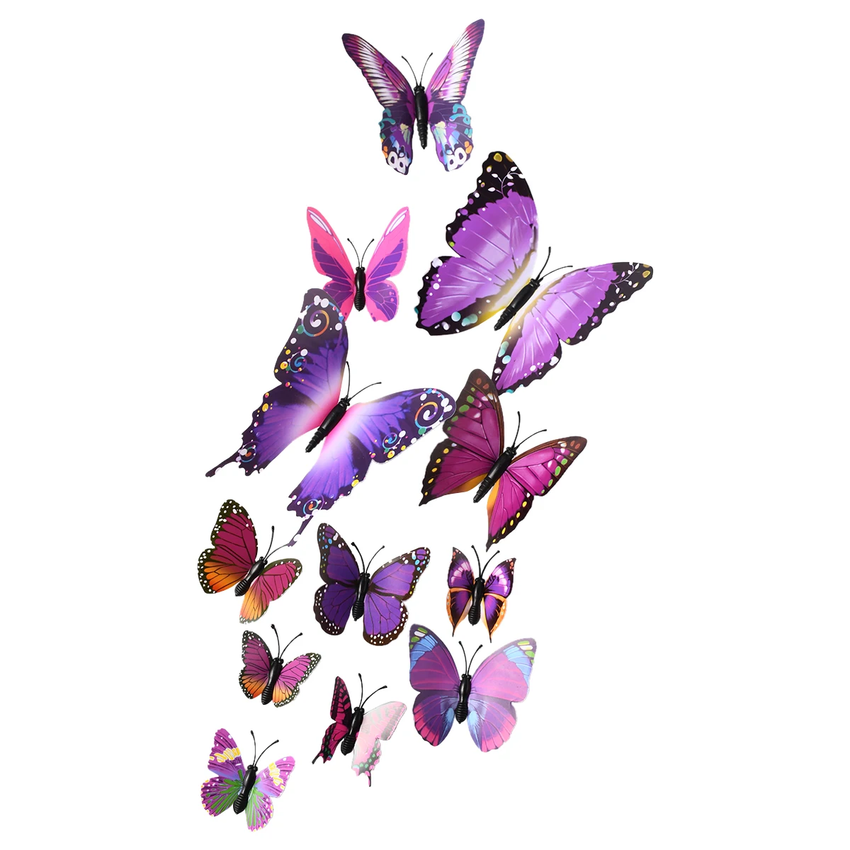 12 шт стикер на стену с бабочками наклейки Новый год украшения дома 3D бабочки ПВХ