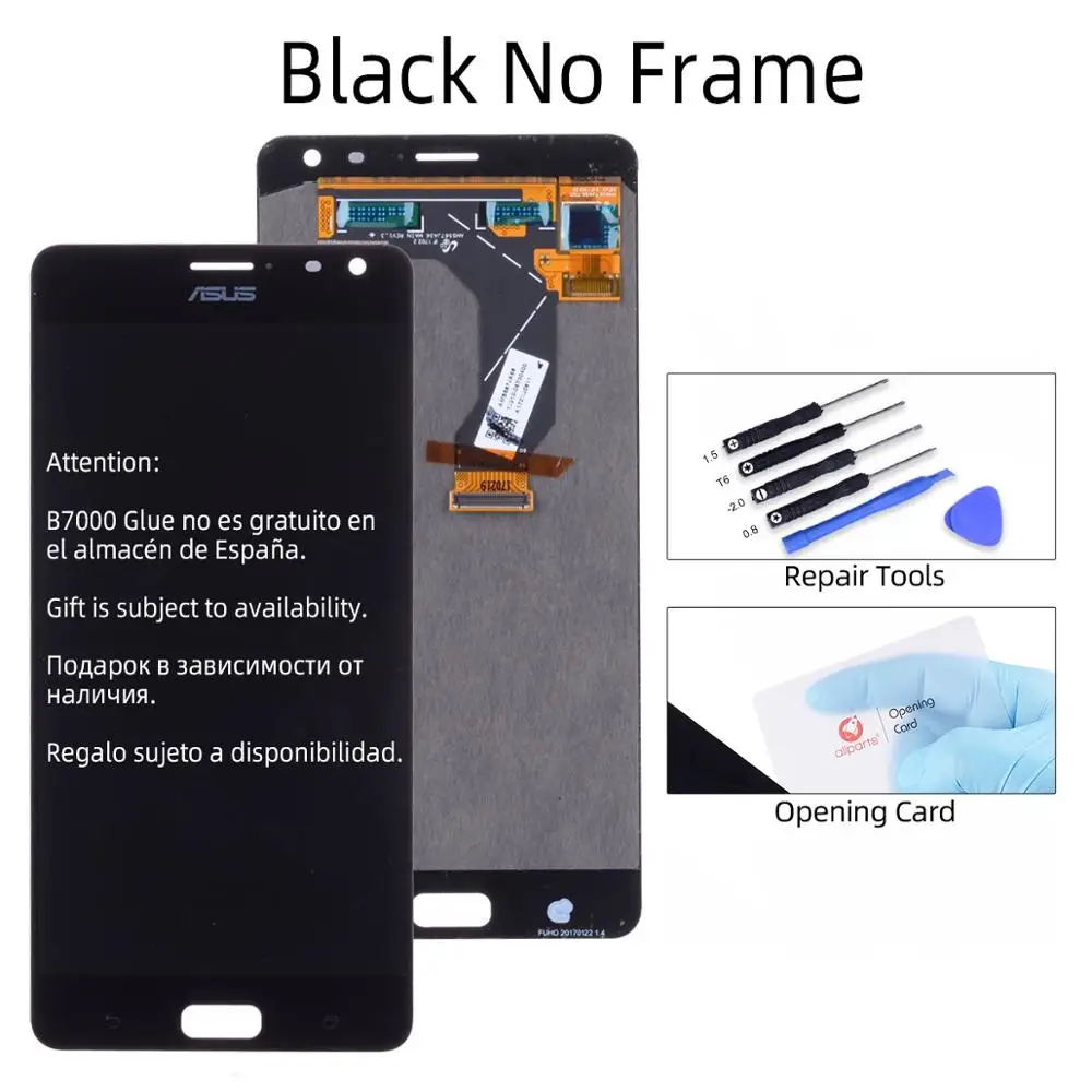 Дисплей для ASUS ZS571KL LCD в сборе с тачскрином на рамке черный - Цвет: Black with Frame