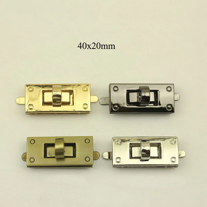 

10pcs 35X15mm Rectangle Metal Bag Lock Clasp Handbag Twist Turn Buckles DIY Luggage Mortise Closure Leather Accessories