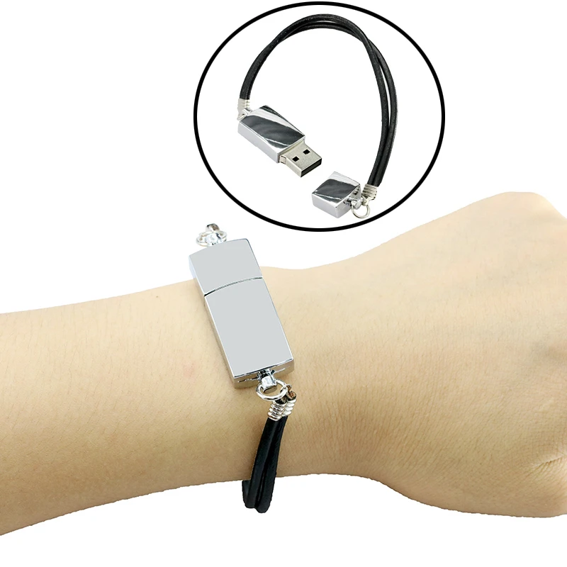 Bracelet Wrist Band Personalised Pendrive cle usb 2.0 32 4 8 16 gb Pen drive 16GB 32GB 64GB 256GB 128GB Metal Flash Drive Stick |