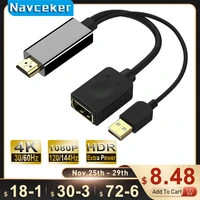 2021 4k 60hz hdmi to dp converter cable 1080p 144hz hdmi to displayport adapter hdmi 2 0b display port cord for apple tv ps4 pro
