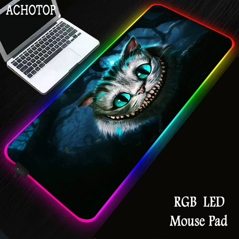 

Animal cat Gaming RGB Large Mouse Pad Gamer Big Mat Computer pad Led Backlight XXL Mause Keyboard Desk for CSGO DOTA