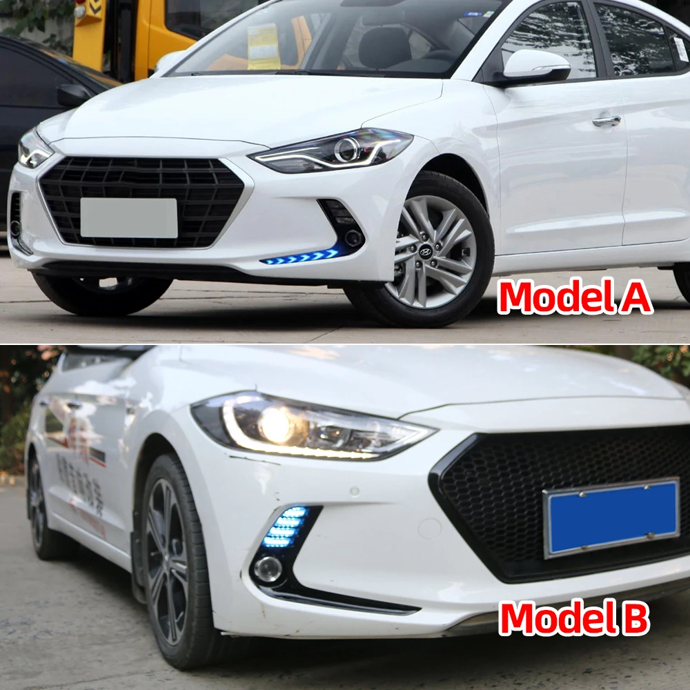 Car Flashing 1 Pair LED car DRL Daytime Running Light Daylight Waterproof Signal lamp lights for Hyundai Elantra 2016 2017 2018 |