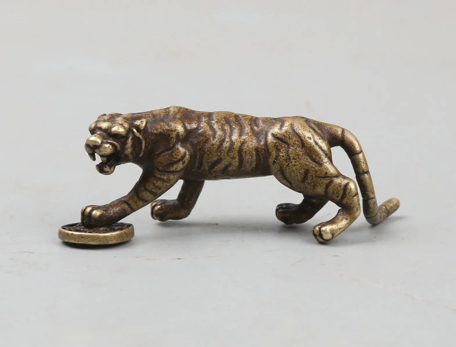 Коллекция редких китайских небольших бронзовых изысканных животных 54 мм/2 1 дюйма