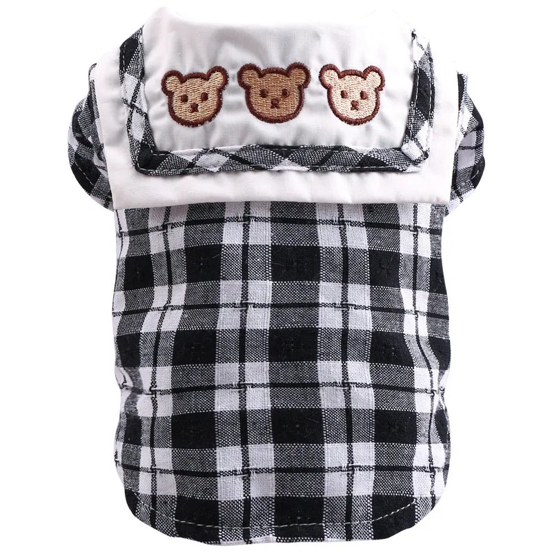

Pet clothes for small dog cat Spring and summer two leg shirt three bears student skirt dog dress Teddy bear dog cat clothing