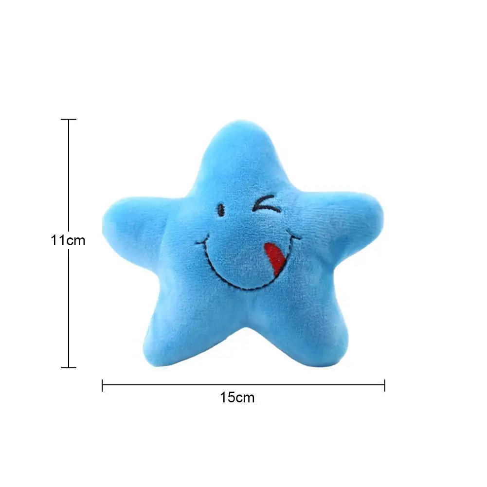 

1pcs Blue Star Sounding Pet Dog Puppy Chew Toy Drum Bone Squeaky Pets For Cat Plush Toy S0Y8