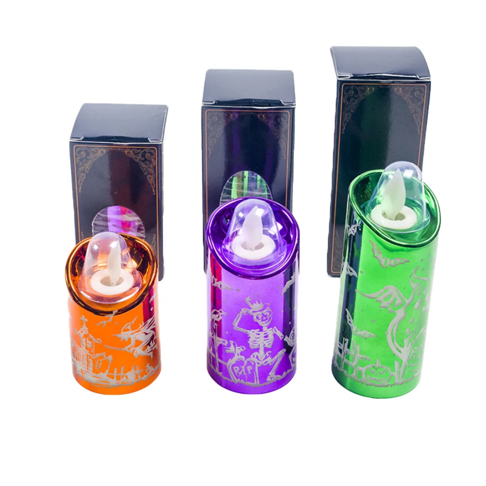 2020 Хэллоуин Творческий Беспламенного светодиодный лампы в форме свечи батарея