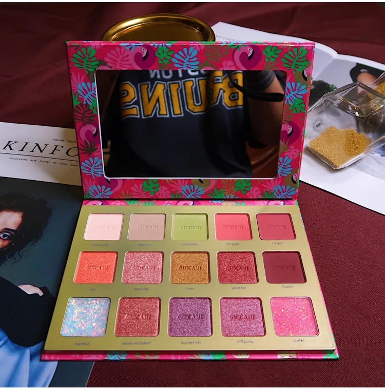 Тени для век палитра 15 цветов макияжа 3D стерео мерцающие матовые тона земли тупые