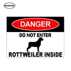 Виниловая Водонепроницаемая наклейка HotMeiNi опасность не входит в Ротвейлер, 13 см х 9,3 см