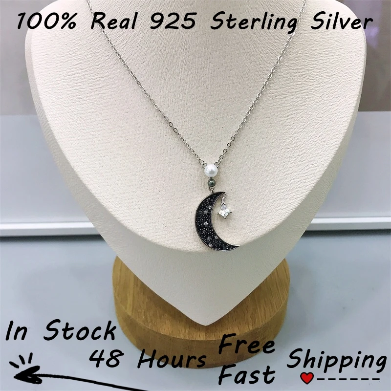 

Moon Sterling Silver Colgantes De Plata De Ley 925 Necklace Chain Collar Inicial Cadena Plata Silber 925 Schmuck Jewelry цепочка