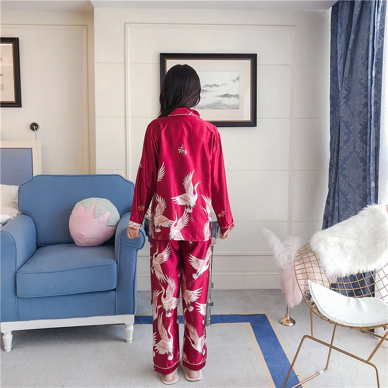 Новый Пижамный женский ледяной кардиган с длинными рукавами комплект из двух