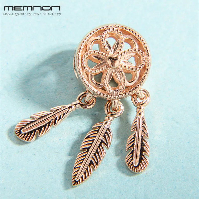 Rose Spiritual Dream catcher Dangle Charms 925 sterling Silver fit Bracelet Necklace pendant charm DIY for women Memnon Jewelry | Украшения