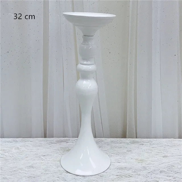 White vase 32cm Искусственный цветок шар центральный+ 1 м Орхидея ряд цветов arranmement Декор свадебная АРКА настенный стол букет цветов+ подсвечник - Цвет: White vase 32cm