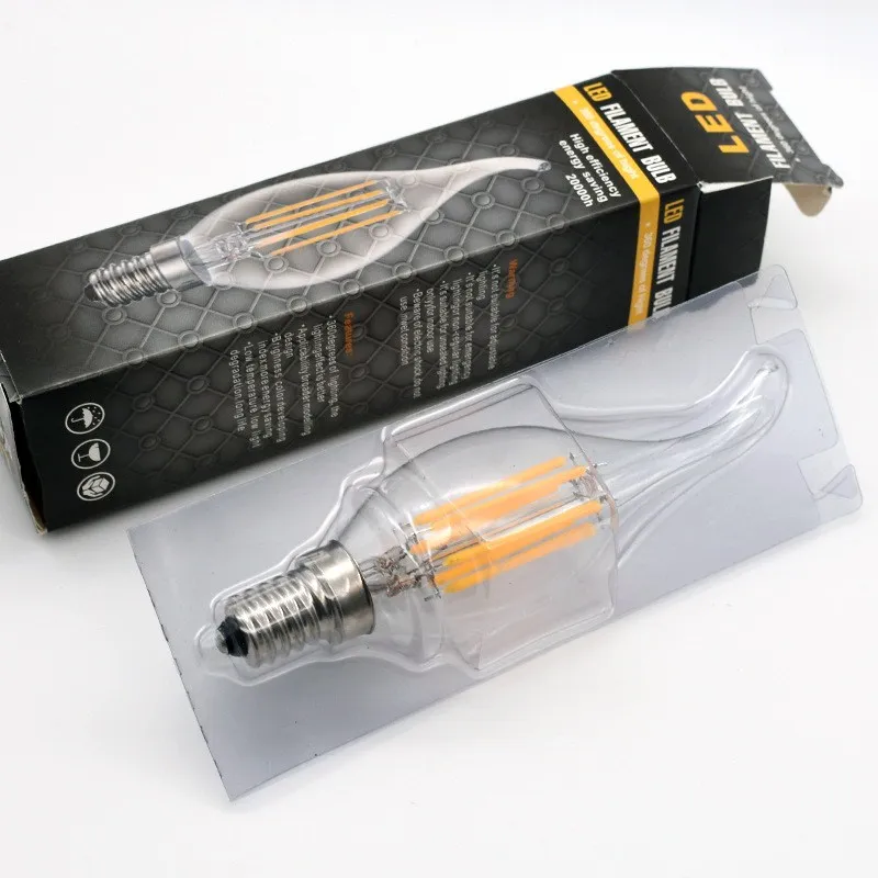 Лампа Эдисона винтажная ретро-декор лампа накаливания 40 Вт 220 В C35 C35L 2 4 6 свеча