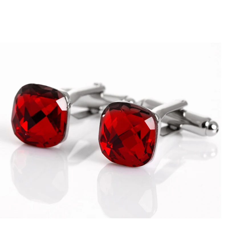 Модные многоцветные запонки с кристаллами для мужчин оптовая продажа 3 пары