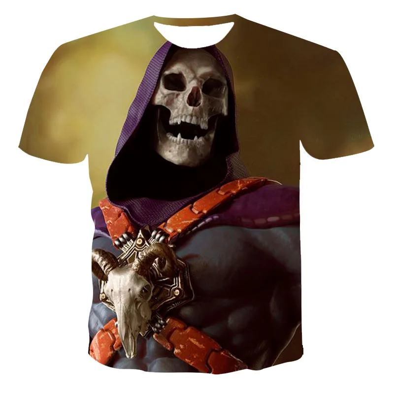 

2021 New Trend 3 D T-Shirt Men Clothing Skull&Death Short Sleeve Boy-Child-Kid Fashion Street Wear Cool Customizable 110-6 XL