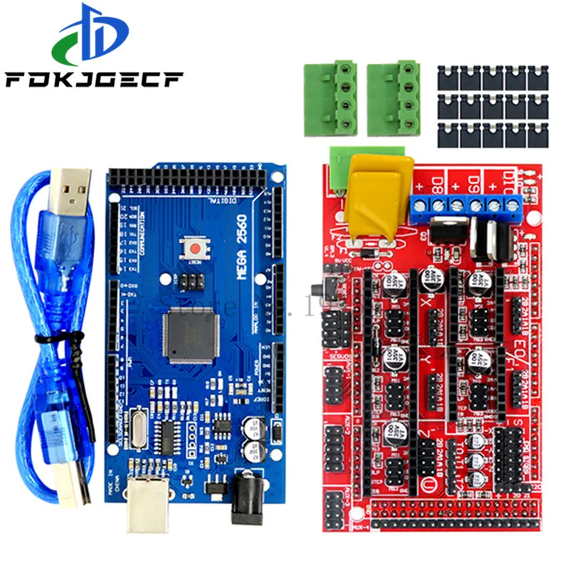 Мега 2560 R3 Mega2560 REV3 + 1 шт RAMPS 4 контроллер для arduino 3D принтера комплект Reprap