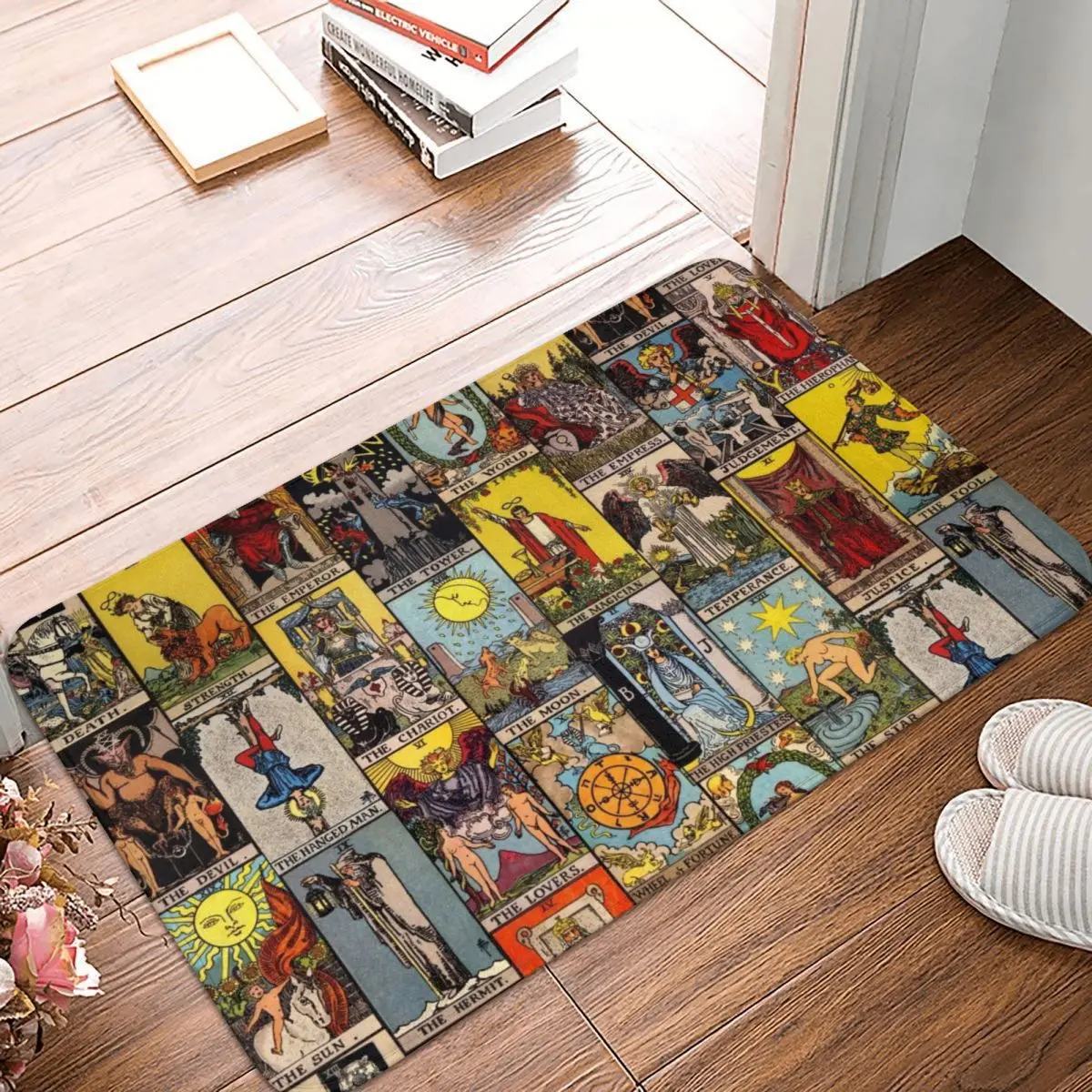 

The Major Arcana Of Tarot Doormat Carpet Mat Rug Polyester PVC Non-Slip Floor Decor Bath Bathroom Kitchen Living Room 40x60