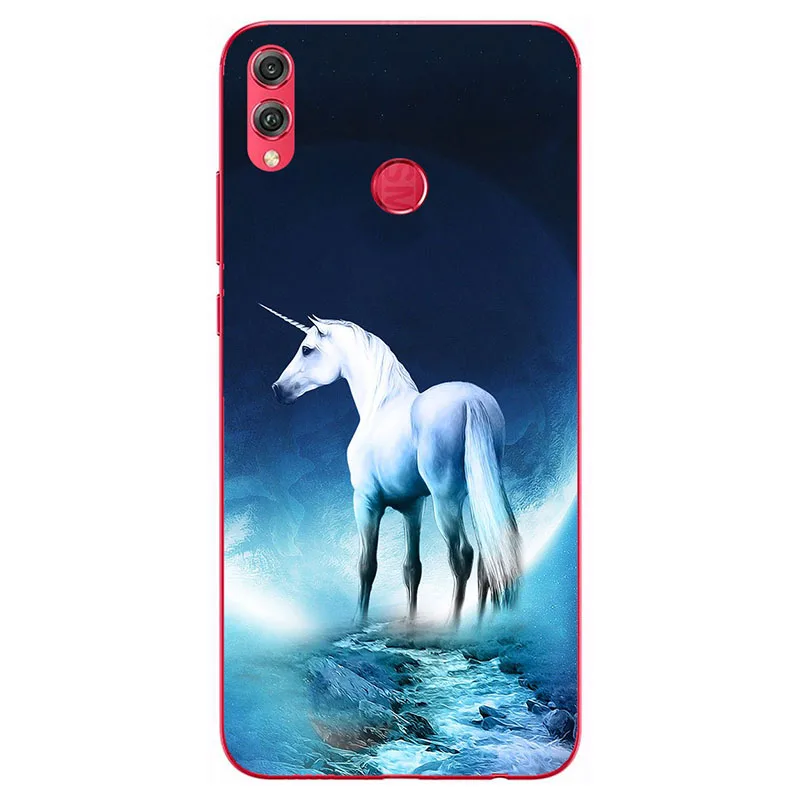 Силиконовый чехол для Huawei honor 8c 8x милый с принтом телефона Чехлы бампер задняя
