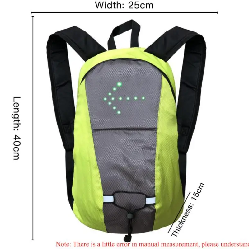 

Bicycle Bag Waterproof Sport Backpack 15L LED Turn Signal Light Remote Control Safety Bag Outdoor Hiking Climbing Backpack