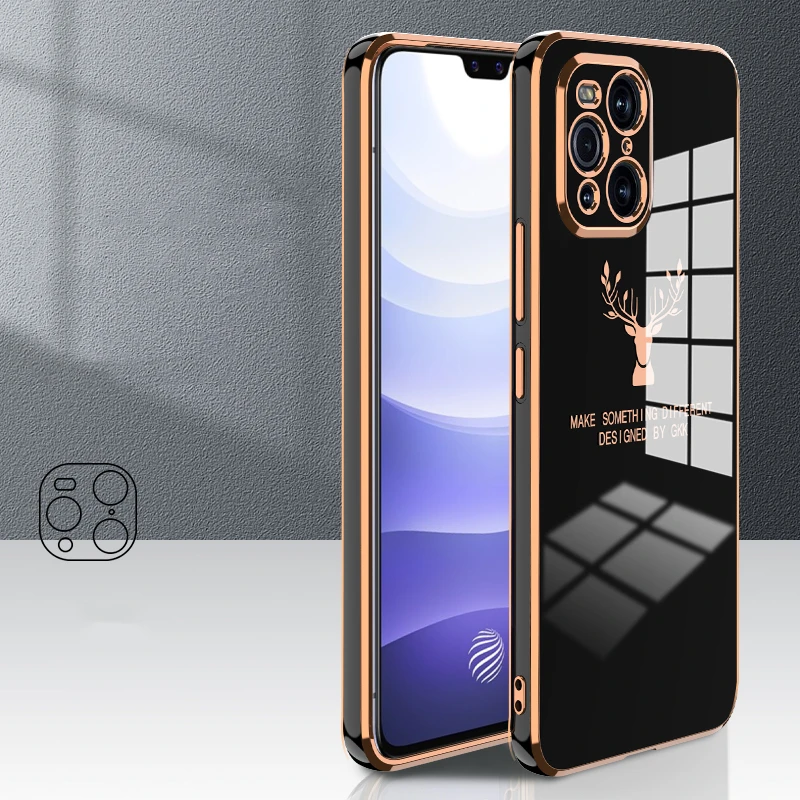 

For OPPO Find X3 Pro Case Plating Soft TPU Cover Luxury Camera Protection Silicone Shockproof Cover For OPPO Find X3 5G