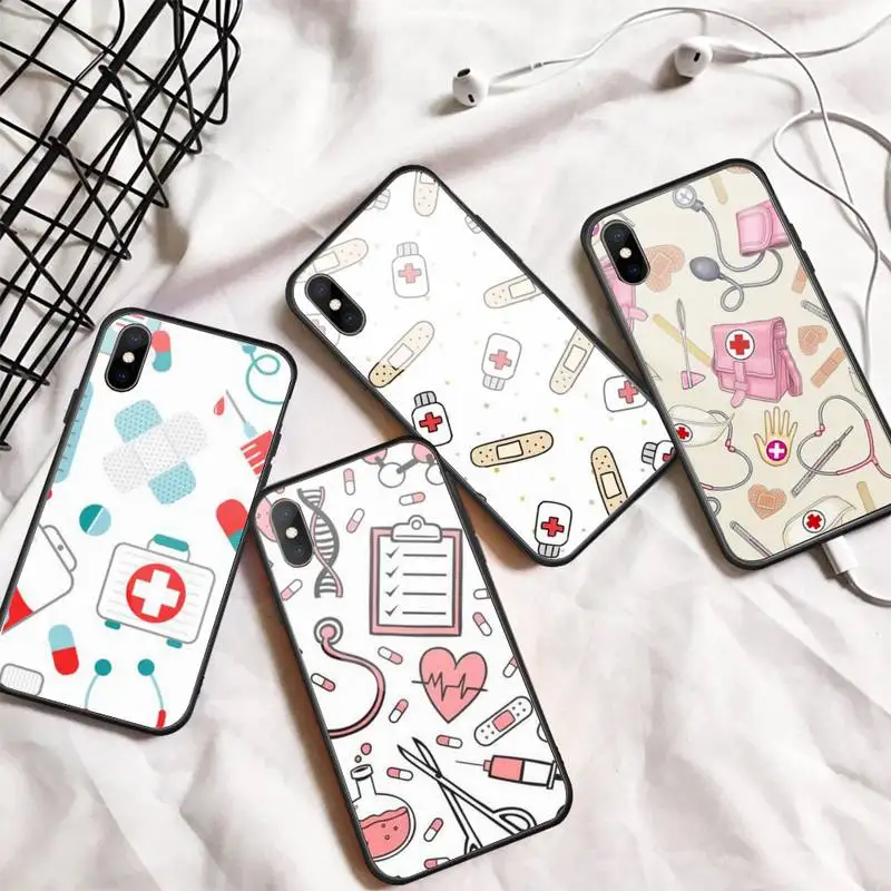 

Nurse Medical Medicine Health Heart Phone Case Tempered glass For iphone 6 7 8 plus X XS XR 11 12 13 PRO MAX mini