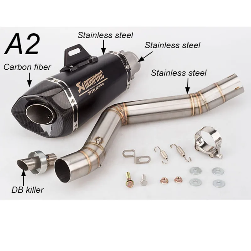 Akrapovic выхлопная труба мотоцикла из углеродного волокна Бенелли Akrapovic выхлопная средняя секция с DB killer для TRK502 ZX10 Z900