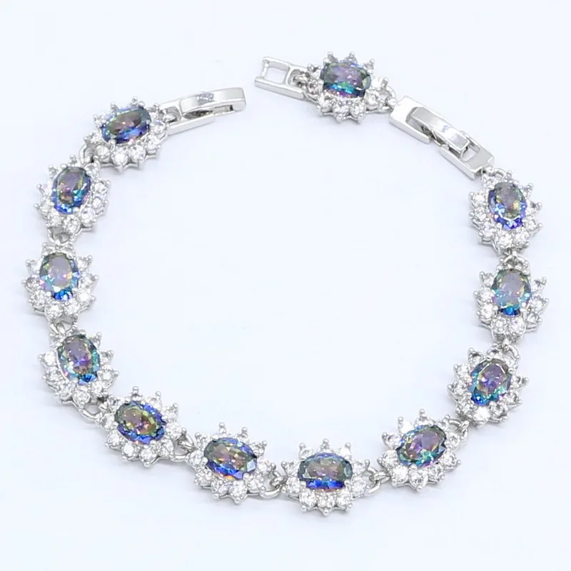 Комплект из колье серёг и браслета серебристого цвета|Ювелирные наборы для