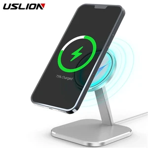 uslion 15w charger magnetic stent magnet phone holder for iphone 12 12mini 12pro max wireless charging stand free global shipping