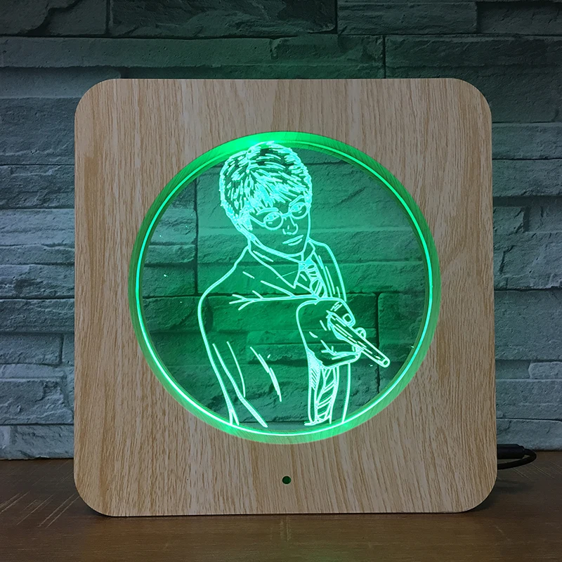 Гарри Волшебная школа 3D светодиодный пластиковый Ночной светильник DIY индивидуальная настольная лампа Детский Цветной подарок домашний декор Прямая поставка 1397