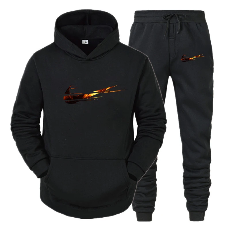 

2021 Spring Brand Two Pieces Sets Thick hoodies Tracksuit Men/women Sportswear Gyms Fitness Training Hoodies Sweatshirts