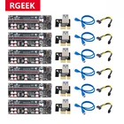 Райзер-карта RGEEK VER009S Plus PCI-E 6 шт., Райзер 009S, PCI Express PCIE 1X до 16X, удлинитель 0,6 м, кабель USB 3,0, 6-контактный разъем питания для майнинга графических процессоров