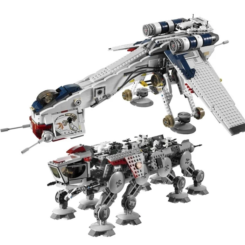 

1788PCS Star Space Wars Republic Dropship with AT-OT Walker Gunship Model 10195 Building Blocks Bricks Toys Christmas Gifts Kid