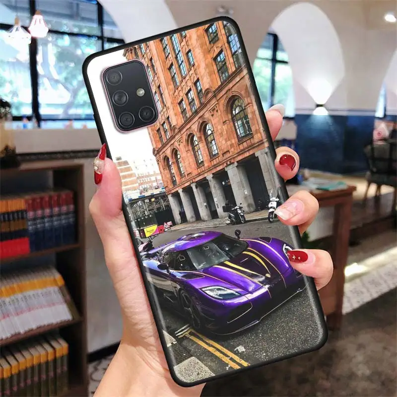 

Phone Cover For Samsung Galaxy A51 A71 A21S A31 A41 A11 A01 Black Soft Smartphone Case sport car lamp