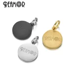 Логотип REAMOR из нержавеющей стали 316L, двухсторонний дизайн, круглые бирки, подвески для браслетов DIY, фурнитура для ювелирных изделий