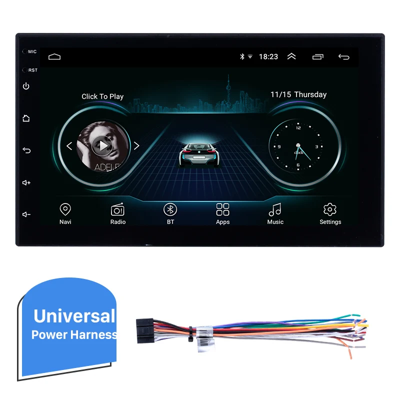 for Universal cable Harfey 7 дюймов Автомобильный мультимедийный плеер для универсального Nissan VW Toyota Kia rio hyundai Suzuki Honda Android 8,1 2DIN gps навигации - Цвет: for Universal cable