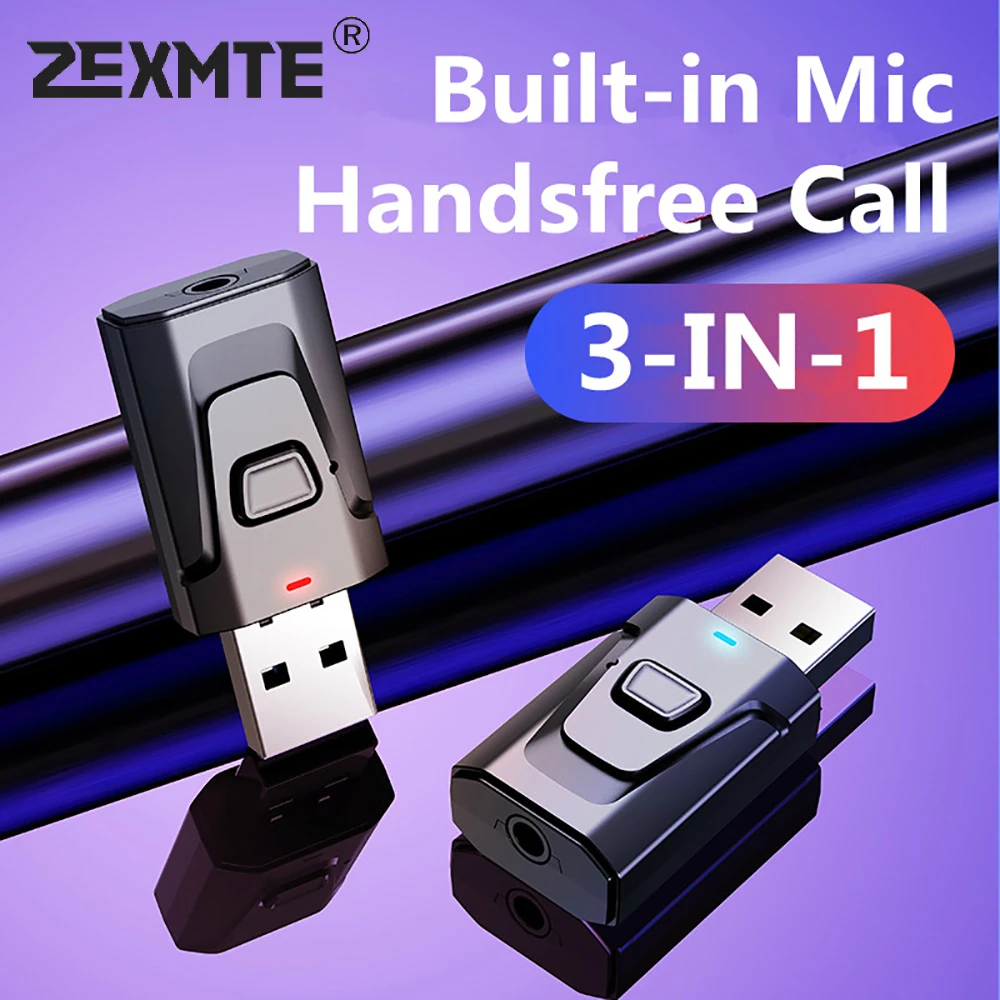 3 в 1 USB Bluetooth 5 0 передатчик приемник Mic адаптер EDR ключ мм AUX для ТВ ПК наушники дома