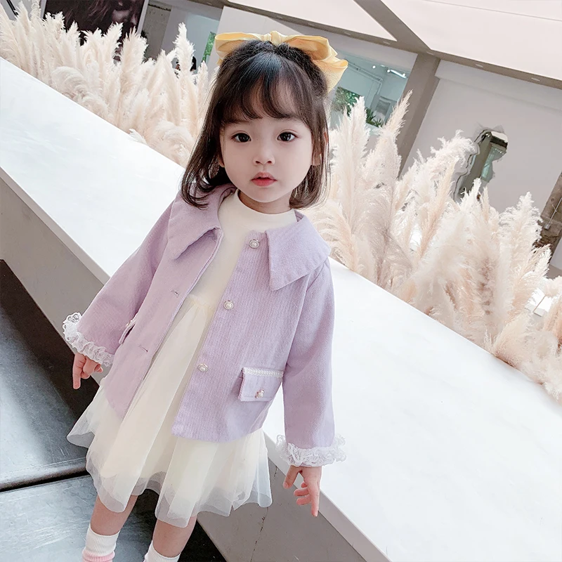 Осенние комплекты одежды для девочек новинка 2021 Детские пальто и платья с