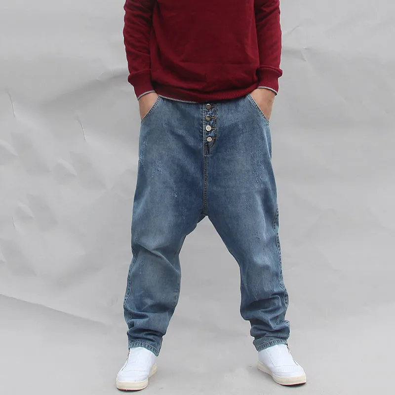 Джинсы мужские 2020 новые уличные трендовые брюки с низким вырезом на пуговицах