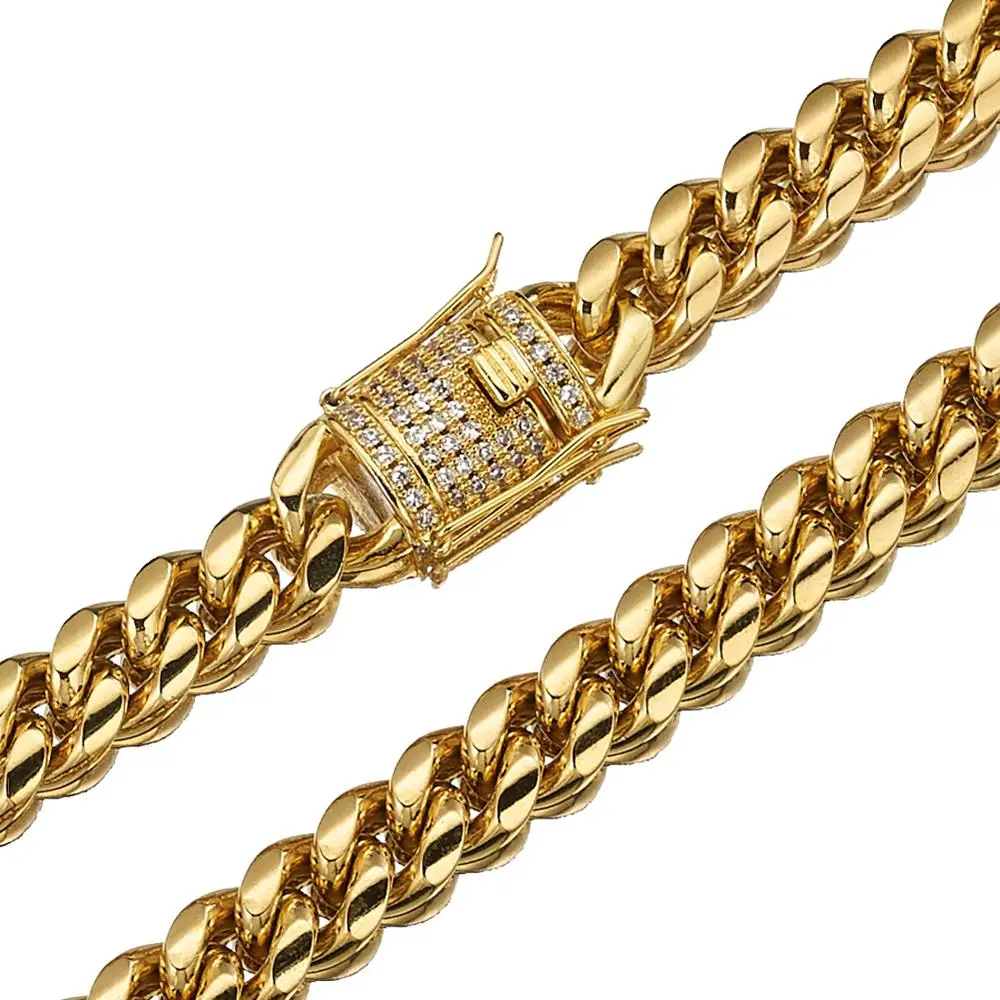 

10mm Wide Fashion Men 316L Stainless Steel Curb Cuban Link Chain Necklace Jewelry Gift 7-40inch