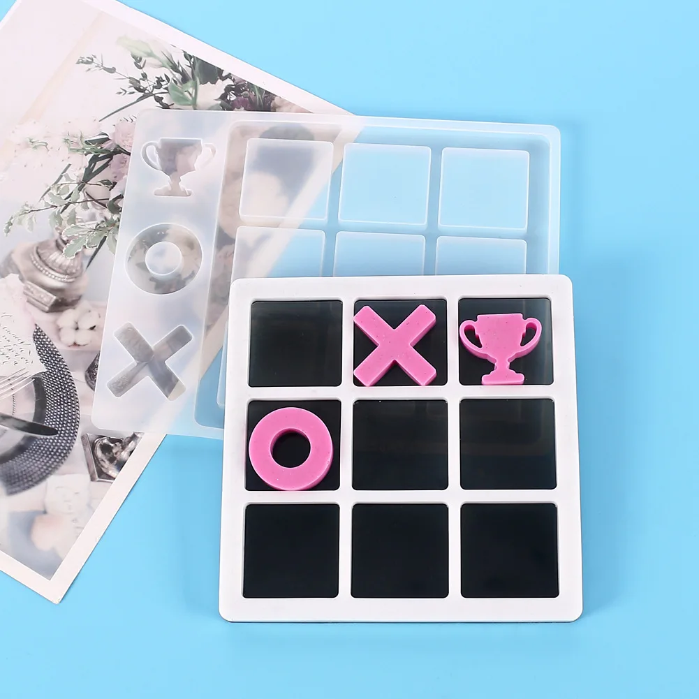 

DIY Epoxy Resin Mirror Surface Silicone Mold Trophy Chess Game Silicone Mirror Surface Crystal Epoxy Mold