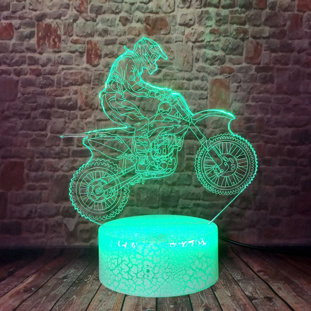 3D светодиодный светильник для мотоцикла крутой человек фигурка ночник