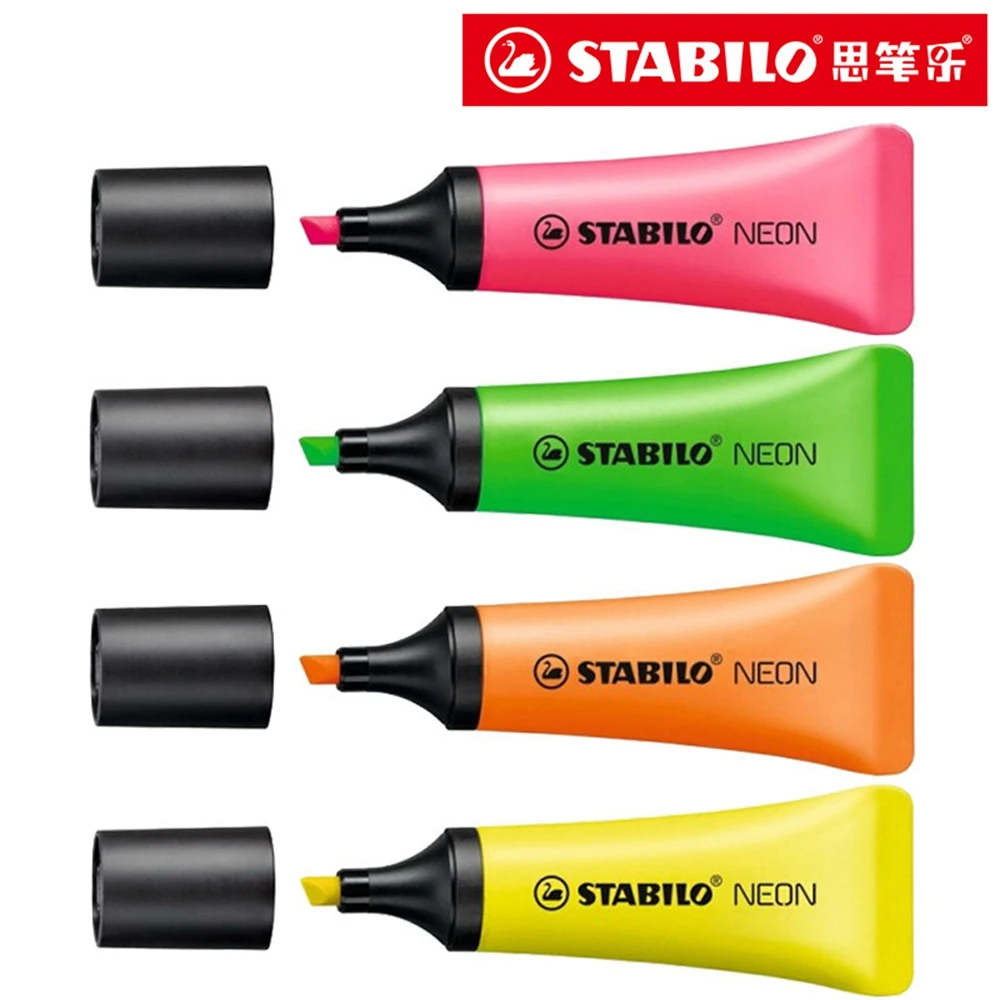 4 цвета/комплект Германия STABILO маркер ручка зубной пасты косой перо студентов