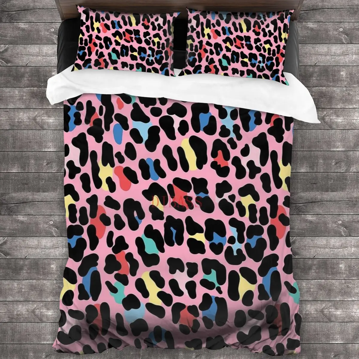 

Rainbow Leopard By Elebea 100%Pure Cotton Comforter Set with 2 Pillowcase,Soft Microfiber Duvet Cover Set, Bedding Sets Bed Set