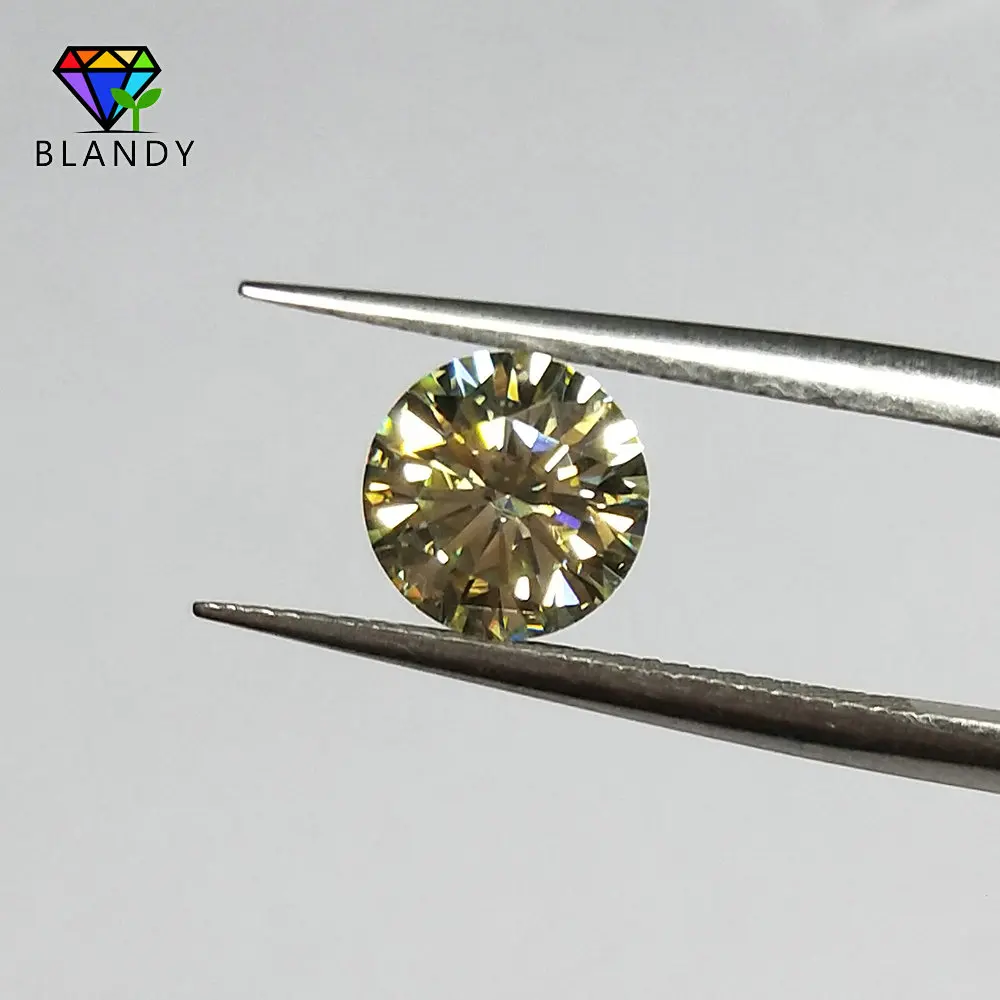 1 шт./лот 3 0 мм до 11 желтый Цвет Moissanites Бесплатная доставка круглой бриллиантовой
