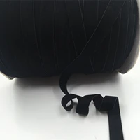 15mm black stretch elastic velvet ribbon single face velour webbing headband hair band accessories 58inch 5yards