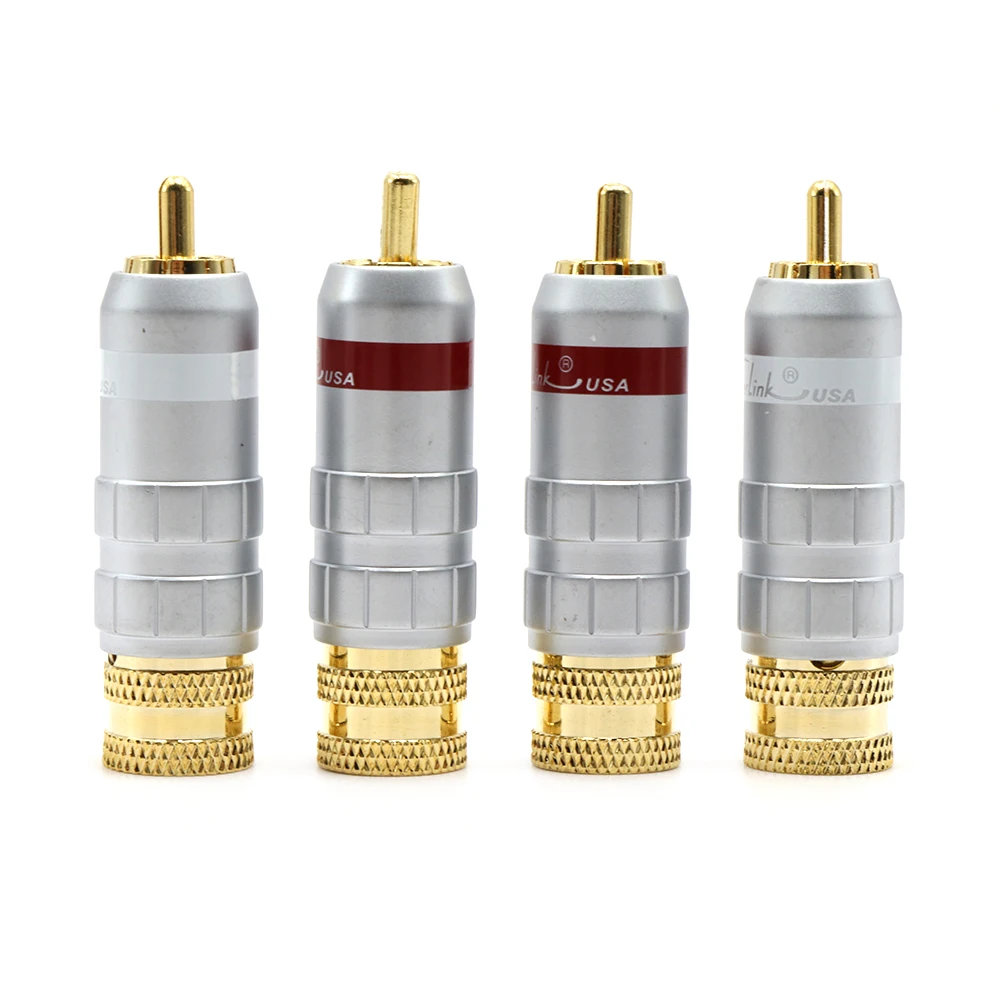 4 шт. позолоченный штекер RCA для припоя из латуни|rhodium plug|rca rhodiumsolder rca connector |