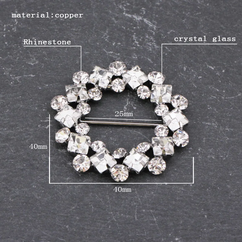 Брошь-булавка круглая с кристаллами 2 шт. | Украшения и аксессуары