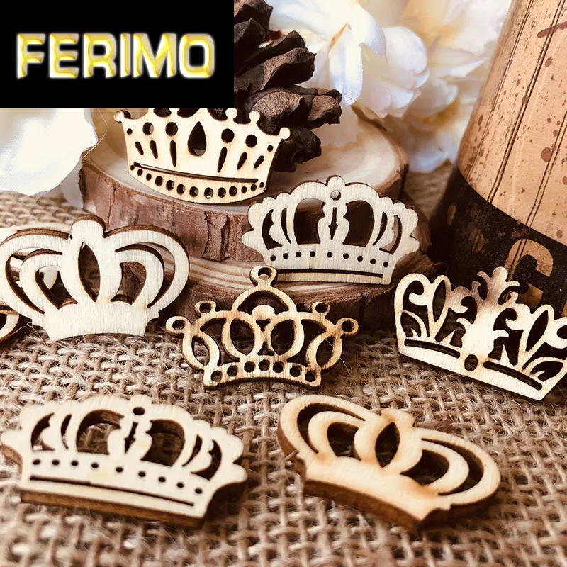 

Корона из необработанного дерева с разными узорами, 50 шт.