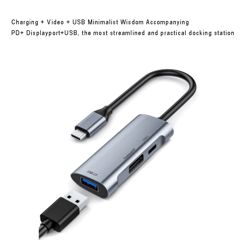 Док-станция 3 в 1 USB C HUB Type-C 4K @ 60 Гц DisplayPort PD Вт 2 0 | Компьютеры и офис